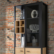 High Rock Display Cabinet in Matt Black/Riviera Oak – image 9