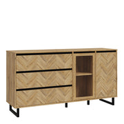 Nikomedes Sideboard in Spica Oak/Matt Black/Bartex Oak – image 1