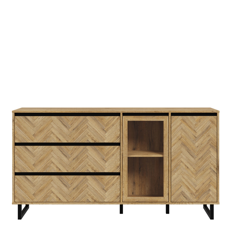 Nikomedes Sideboard in Spica Oak/Matt Black/Bartex Oak – image 2