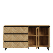 Nikomedes Sideboard in Spica Oak/Matt Black/Bartex Oak – image 4