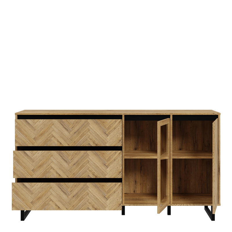 Nikomedes Sideboard in Spica Oak/Matt Black/Bartex Oak – image 4