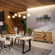 Nikomedes Sideboard in Spica Oak/Matt Black/Bartex Oak – image 5