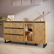 Nikomedes Sideboard in Spica Oak/Matt Black/Bartex Oak – image 6