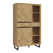 Nikomedes Display Cabinet in Spica Oak/Matt Black/Bartex Oak – image 1