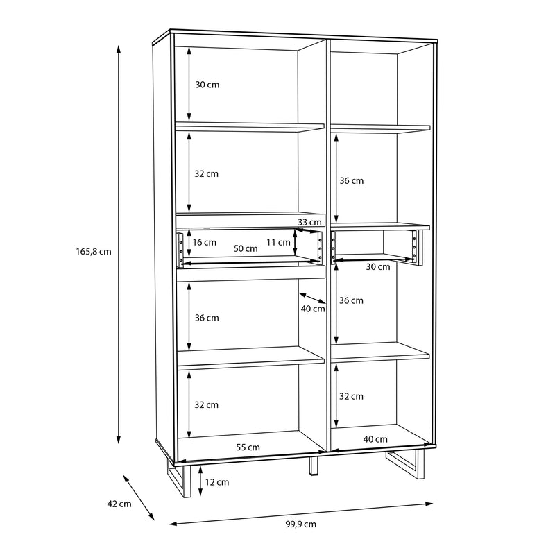 Nikomedes Display Cabinet in Spica Oak/Matt Black/Bartex Oak – image 9