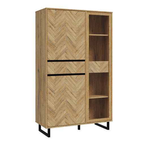Nikomedes Display Cabinet in Spica Oak/Matt Black/Bartex Oak – image 1
