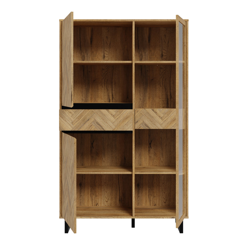 Nikomedes Display Cabinet in Spica Oak/Matt Black/Bartex Oak – image 3