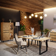 Nikomedes Display Cabinet in Spica Oak/Matt Black/Bartex Oak – image 4