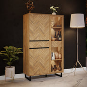 Nikomedes Display Cabinet in Spica Oak/Matt Black/Bartex Oak – image 5