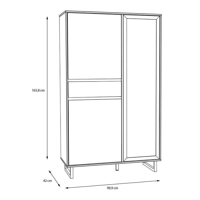 Nikomedes Display Cabinet in Spica Oak/Matt Black/Bartex Oak – image 8