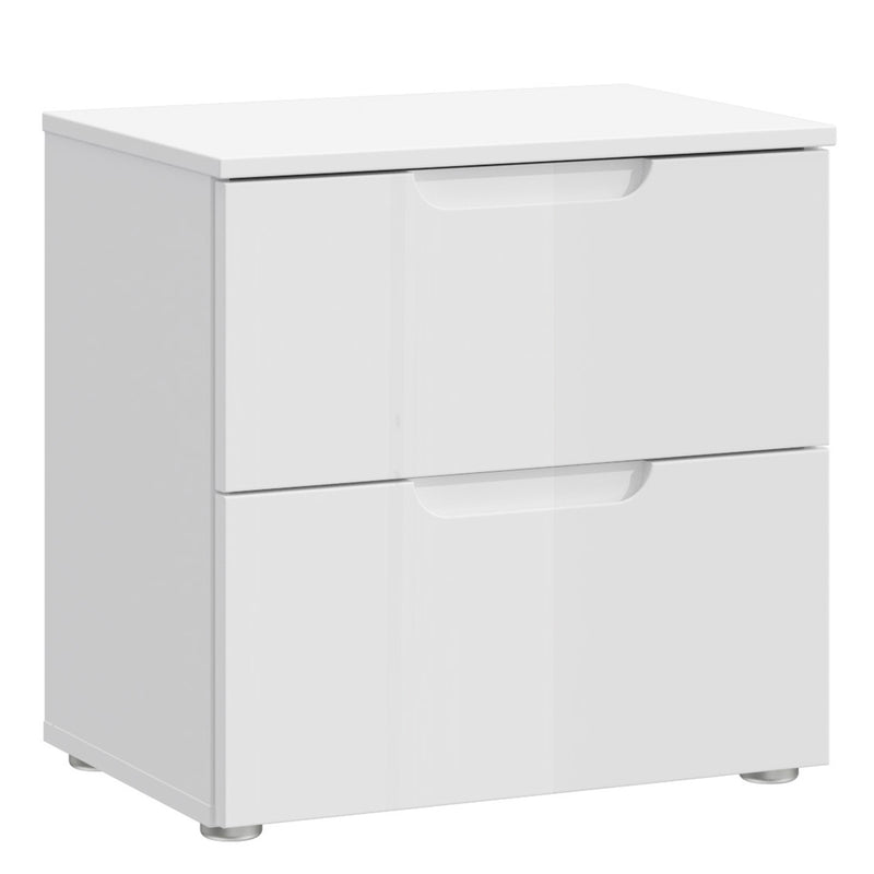 Sienna Bedside in White/White High Gloss – image 1
