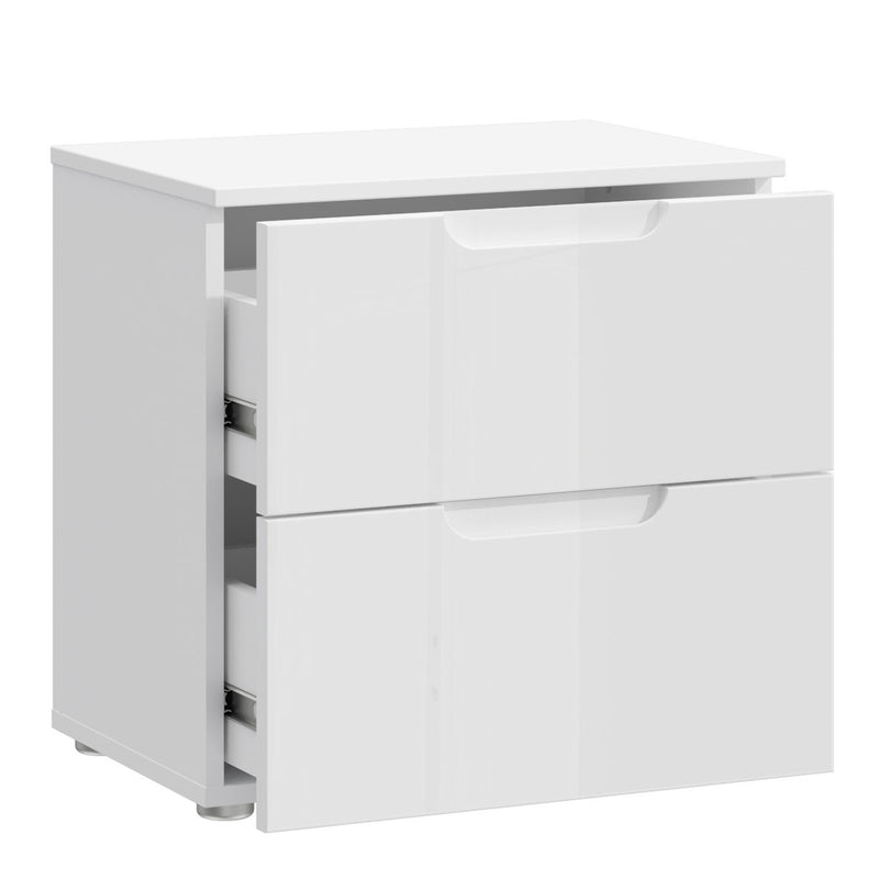 Sienna Bedside in White/White High Gloss – image 3