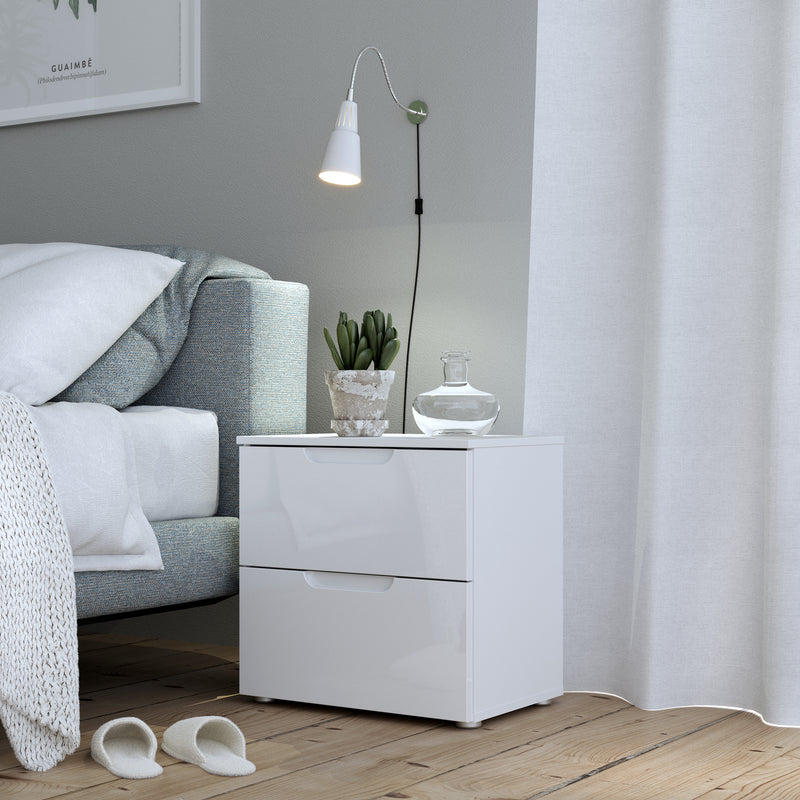 Sienna Bedside in White/White High Gloss – image 4