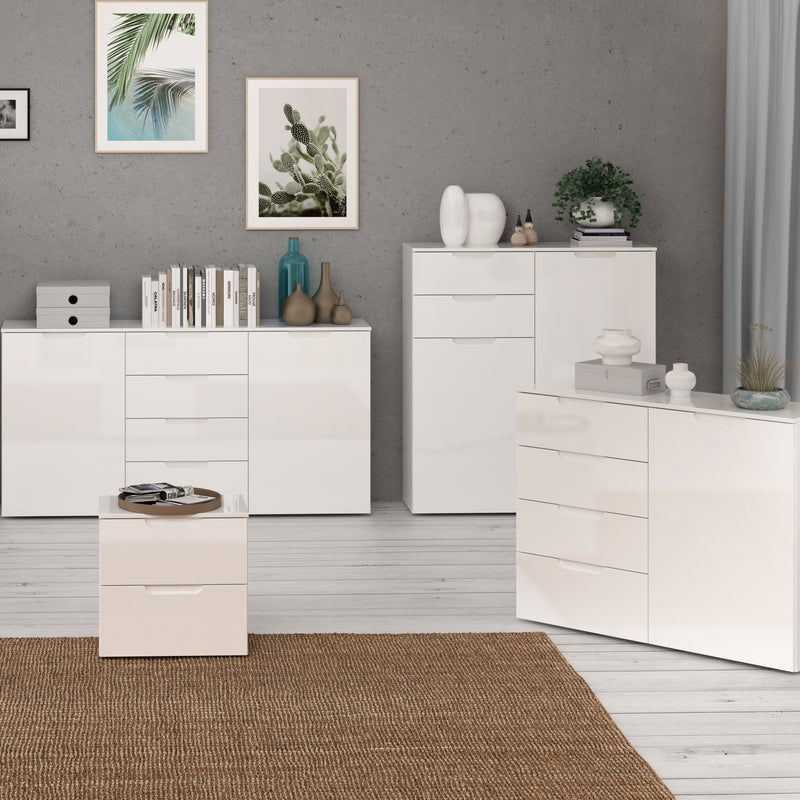 Sienna Bedside in White/White High Gloss – image 5