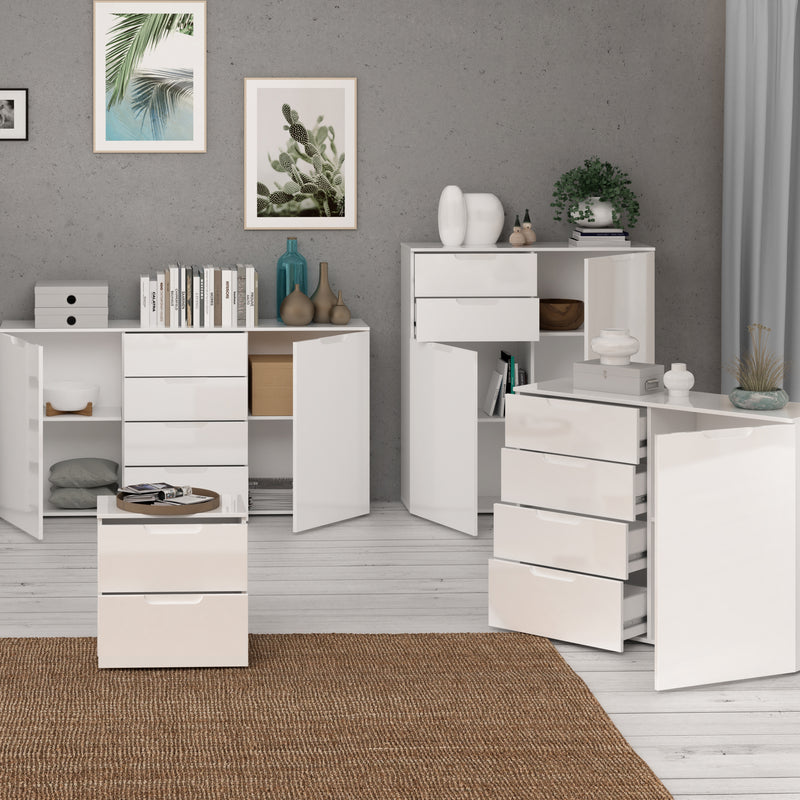 Sienna Bedside in White/White High Gloss – image 6