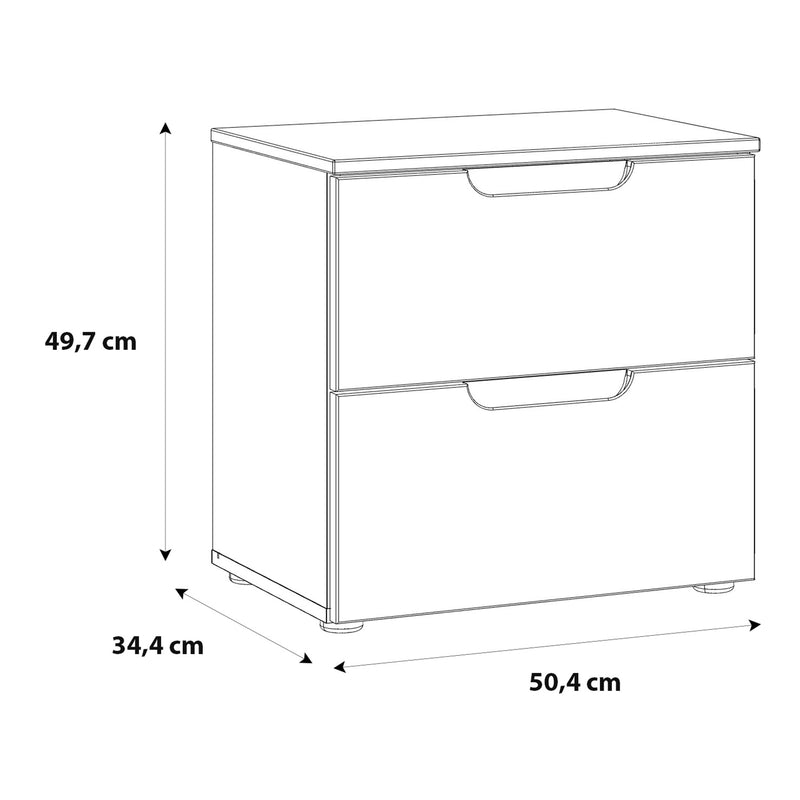 Sienna Bedside in White/White High Gloss – image 8