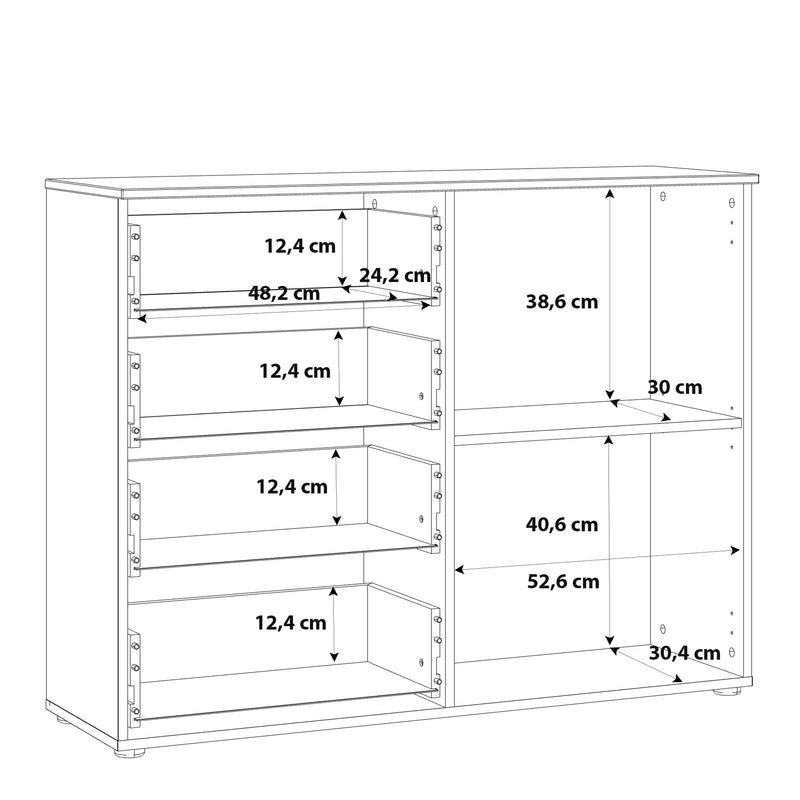 Sienna 4 Chest of Drawers 1 Door in White/White High Gloss – image 11