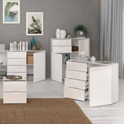 Sienna 4 Chest of Drawers 1 Door in White/White High Gloss – image 6