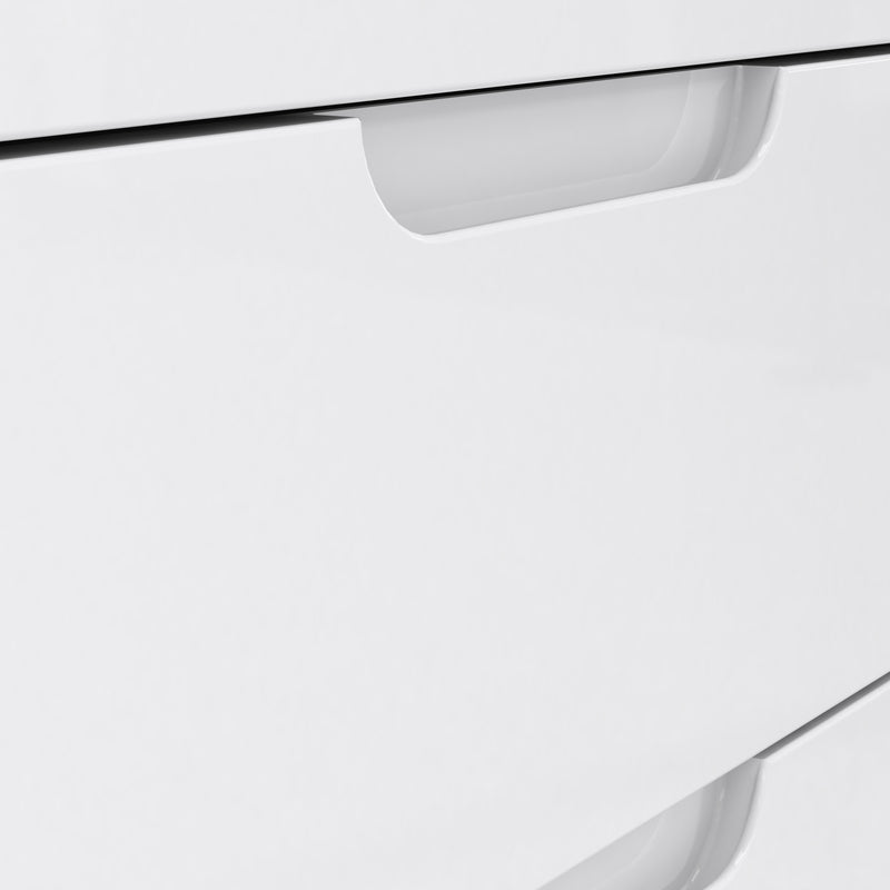 Sienna 4 Chest of Drawers 1 Door in White/White High Gloss – image 8