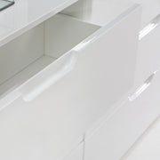 Sienna 4 Chest of Drawers 1 Door in White/White High Gloss – image 9
