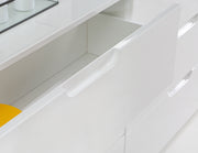 Sienna Wide Chest of 4 Drawers and 2 Doors in White/White High Gloss – image 10