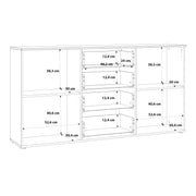 Sienna Wide Chest of 4 Drawers and 2 Doors in White/White High Gloss – image 12