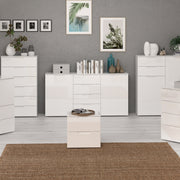 Sienna Wide Chest of 4 Drawers and 2 Doors in White/White High Gloss – image 6