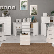 Sienna Wide Chest of 4 Drawers and 2 Doors in White/White High Gloss – image 7