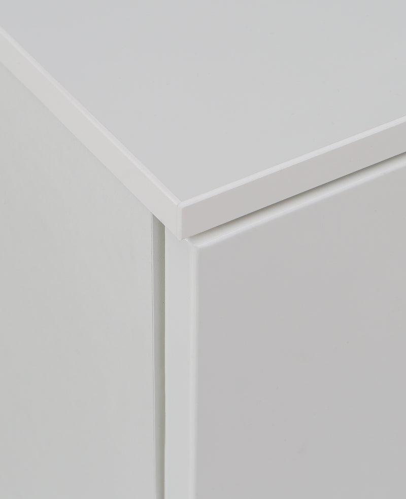 Sienna Wide Chest of 4 Drawers and 2 Doors in White/White High Gloss – image 8
