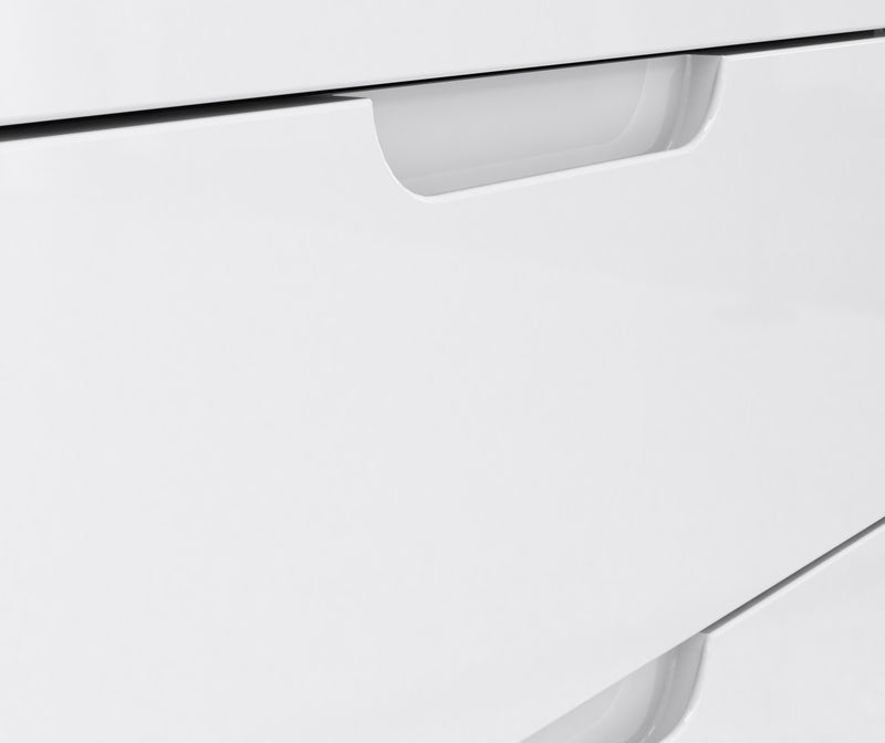 Sienna Wide Chest of 4 Drawers and 2 Doors in White/White High Gloss – image 9