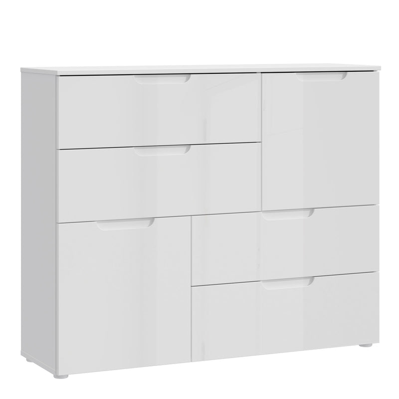 Sienna Abstract Chest of in White/White High Gloss – image 1