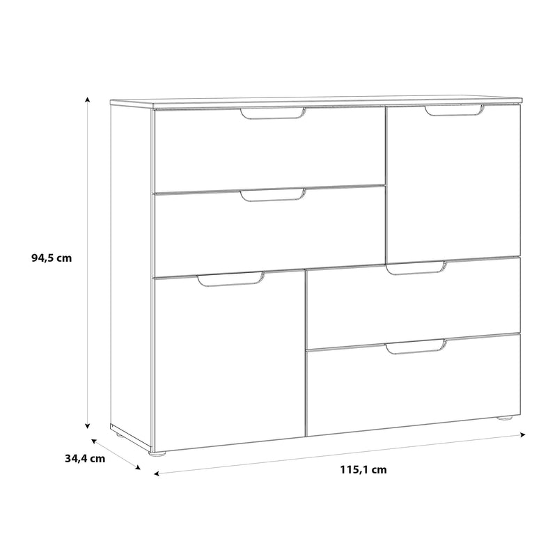 Sienna Abstract Chest of in White/White High Gloss – image 11