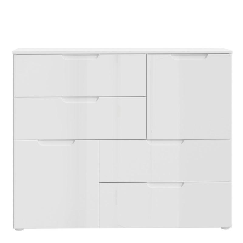 Sienna Abstract Chest of in White/White High Gloss – image 2
