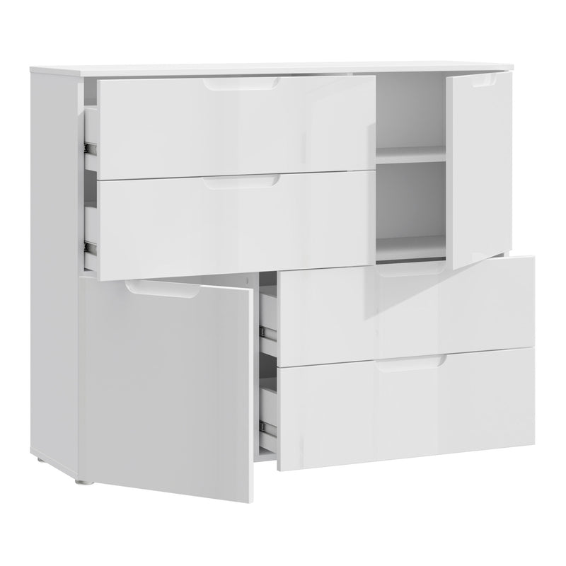 Sienna Abstract Chest of in White/White High Gloss – image 3