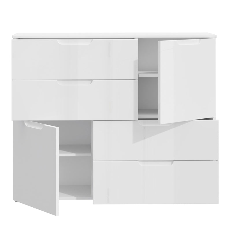 Sienna Abstract Chest of in White/White High Gloss – image 4