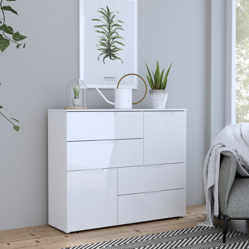 Sienna Abstract Chest of in White/White High Gloss – image 5