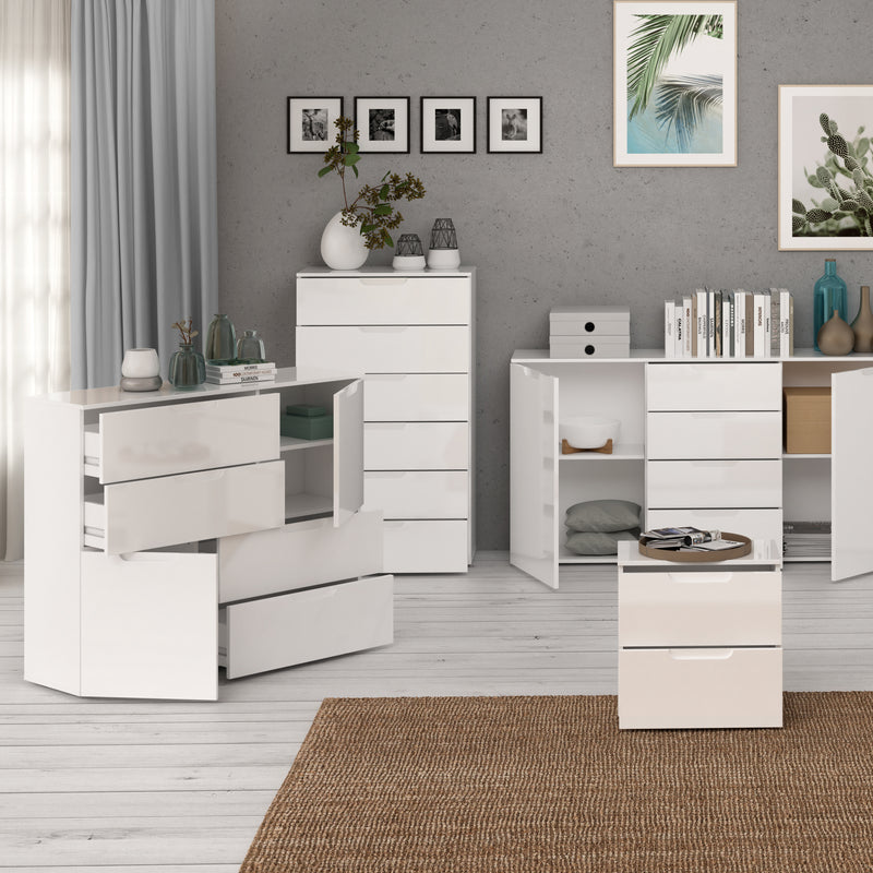 Sienna Abstract Chest of in White/White High Gloss – image 7