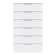 Sienna Chest of 6 Drawers in White/White High Gloss – image 2
