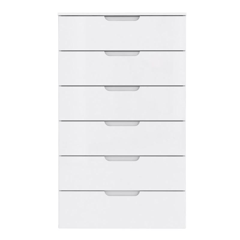 Sienna Chest of 6 Drawers in White/White High Gloss – image 2