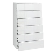 Sienna Chest of 6 Drawers in White/White High Gloss – image 3
