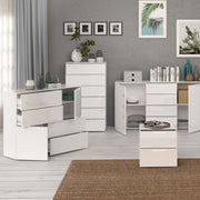 Sienna Chest of 6 Drawers in White/White High Gloss – image 5