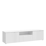 Sienna TV Unit in White/White High Gloss – image 1