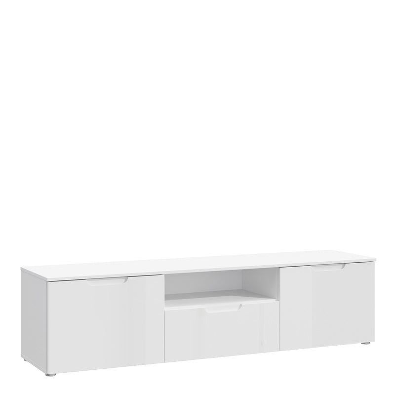 Sienna TV Unit in White/White High Gloss – image 1