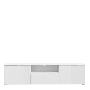 Sienna TV Unit in White/White High Gloss – image 2