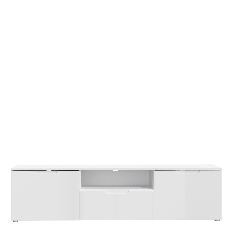 Sienna TV Unit in White/White High Gloss – image 2