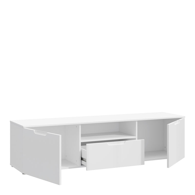 Sienna TV Unit in White/White High Gloss – image 3