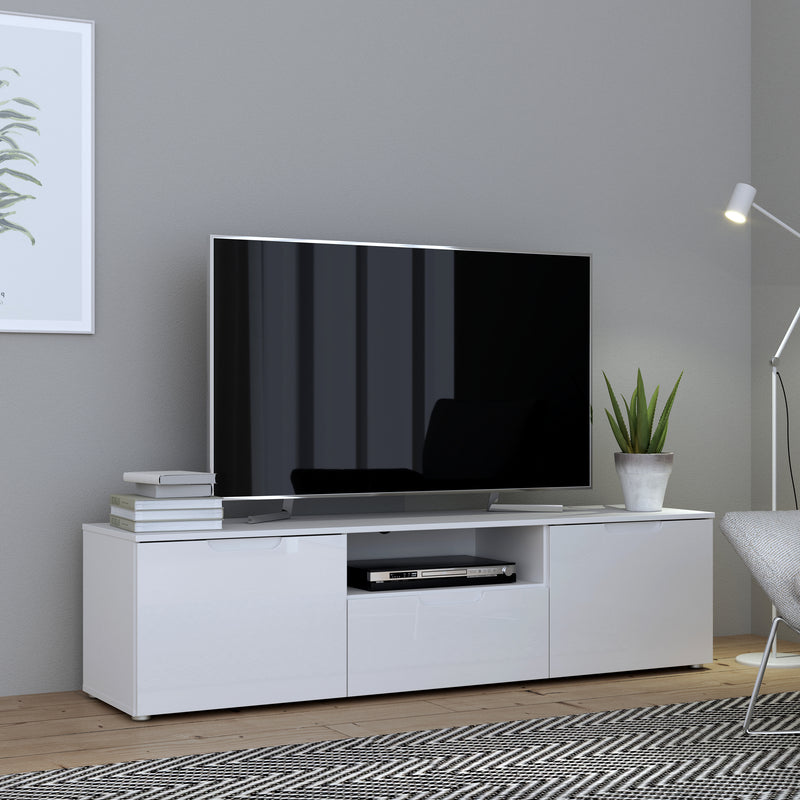 Sienna TV Unit in White/White High Gloss – image 5
