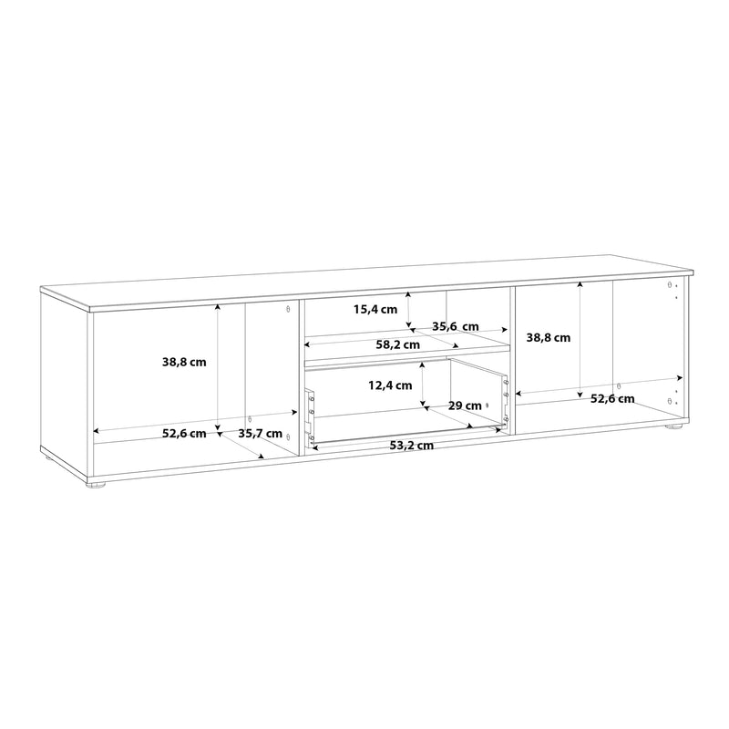 Sienna TV Unit in White/White High Gloss – image 9