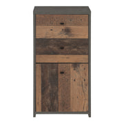 Best Chest Storage Cabinet 2 Drawers 1 Door in Artisan – Grey & Rustic – image 2