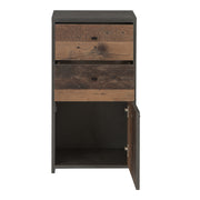 Best Chest Storage Cabinet 2 Drawers 1 Door in Artisan – Grey & Rustic – image 4